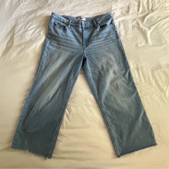 Paige Nellie Jeans Fringe Edge Flare Leg Light Wash Size 31 - Picture 12 of 12